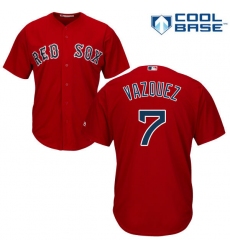 Youth Majestic Boston Red Sox #7 Christian Vazquez Authentic Red Alternate Home Cool Base MLB Jersey