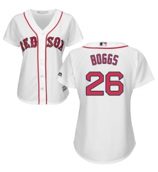 Women's Majestic Boston Red Sox #26 Wade Boggs Authentic White Home MLB Jersey