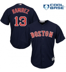 Youth Majestic Boston Red Sox #13 Hanley Ramirez Replica Navy Blue Alternate Road Cool Base MLB Jersey