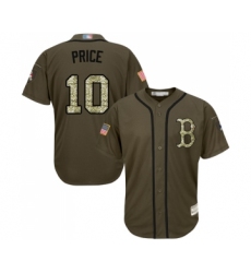 Youth Boston Red Sox #10 David Price Authentic Green Salute to Service Baseball Jersey