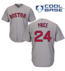Youth Majestic Boston Red Sox #24 David Price Authentic Grey Road Cool Base MLB Jersey