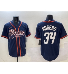 Men's Detroit Tigers #34 Jake Rogers Navy With Cool Base Stitched Baseball Jersey