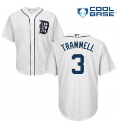 Men's Majestic Detroit Tigers #3 Alan Trammell Replica White Home Cool Base MLB Jersey