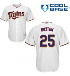 Women's Majestic Minnesota Twins #25 Byron Buxton Authentic White Home Cool Base MLB Jersey