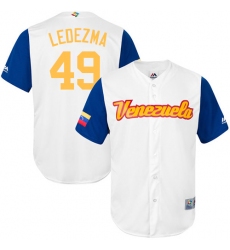 Men's Venezuela Baseball Majestic #49 Wil Ledezma White 2017 World Baseball Classic Replica Team Jersey