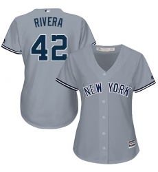 Women's Majestic New York Yankees #42 Mariano Rivera Replica Grey Road MLB Jersey