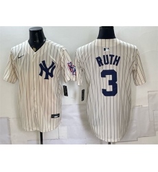 Men's New York Yankees #3 Babe Ruth Cream 2026 Field of Dreams Stadium Stitched Baseball Jersey