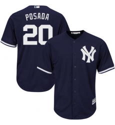 Youth Majestic New York Yankees #20 Jorge Posada Authentic Navy Blue Alternate MLB Jersey