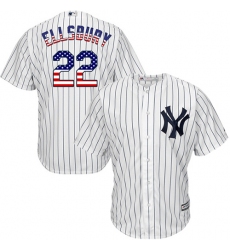 Men's Majestic New York Yankees #22 Jacoby Ellsbury Authentic White USA Flag Fashion MLB Jersey