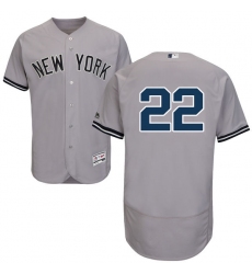 Men's Majestic New York Yankees #22 Jacoby Ellsbury Grey Road Flex Base Authentic Collection MLB Jersey