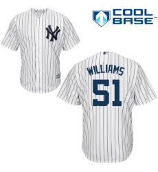 Youth Majestic New York Yankees #51 Bernie Williams Authentic White Home MLB Jersey