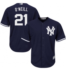 Youth Majestic New York Yankees #21 Paul O'Neill Authentic Navy Blue Alternate MLB Jersey