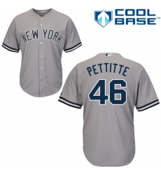 Youth Majestic New York Yankees #46 Andy Pettitte Authentic Grey Road MLB Jersey