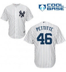 Youth Majestic New York Yankees #46 Andy Pettitte Replica White Home MLB Jersey