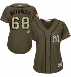 Women's Majestic New York Yankees #68 Dellin Betances Authentic Green Salute to Service MLB Jersey