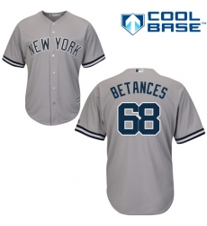 Youth Majestic New York Yankees #68 Dellin Betances Authentic Grey Road MLB Jersey