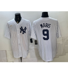 Men's New York Yankees #9 Roger Maris White Home Cool Base Stitched Baseball Jersey