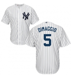 Youth Majestic New York Yankees #5 Joe DiMaggio Authentic White Home MLB Jersey