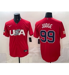 Men's USA Baseball #99 Aaron Judge Red World Baseball Classic Stitched Jersey