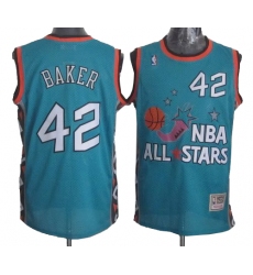 Men's Mitchell and Ness Milwaukee Bucks #42 Vin Baker Swingman Light Blue 1996 All Star Throwback NBA Jersey