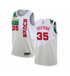 Men's Nike Milwaukee Bucks #35 Mirza Teletovic White Swingman Jersey - Earned Edition