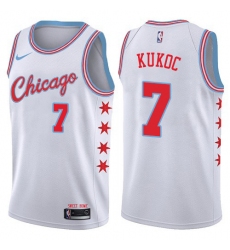 Men's Nike Chicago Bulls #7 Toni Kukoc Swingman White NBA Jersey - City Edition