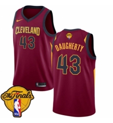 Men's Nike Cleveland Cavaliers #43 Brad Daugherty Swingman Maroon 2018 NBA Finals Bound NBA Jersey - Icon Edition