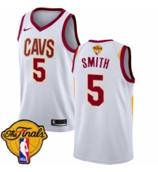 Men's Nike Cleveland Cavaliers #5 J.R. Smith Swingman White 2018 NBA Finals Bound NBA Jersey - Association Edition