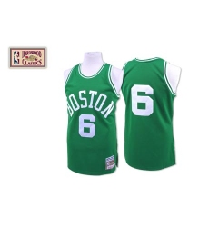 Men's Mitchell and Ness Boston Celtics #6 Bill Russell Authentic Green Throwback NBA Jersey