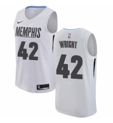 Men's Nike Memphis Grizzlies #42 Lorenzen Wright Swingman White NBA Jersey - City Edition