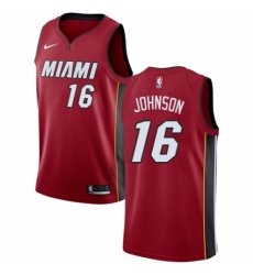 Men's Nike Miami Heat #16 James Johnson Authentic Red NBA Jersey Statement Edition