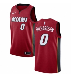 Men's Nike Miami Heat #0 Josh Richardson Swingman Red NBA Jersey Statement Edition