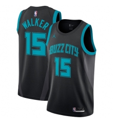 Youth Nike Jordan Charlotte Hornets #15 Kemba Walker Swingman Black NBA Jersey - 2018 19 City Edition