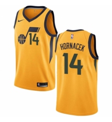 Women's Nike Utah Jazz #14 Jeff Hornacek Swingman Gold NBA Jersey Statement Edition