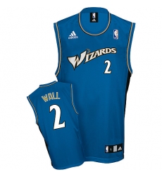 Men's Adidas Washington Wizards #2 John Wall Swingman Blue NBA Jersey