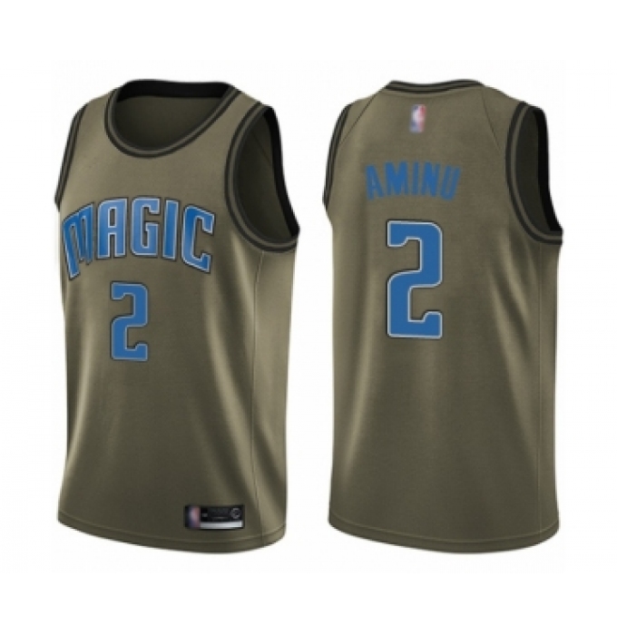 Men's Orlando Magic #2 Al-Farouq Aminu Swingman Green Salute to Service Basketball Jersey
