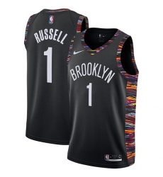 Women's Nike Brooklyn Nets #1 D'Angelo Russell Swingman Black NBA Jersey - 2018 19 City Edition