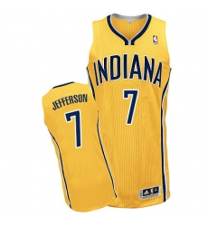 Men's Adidas Indiana Pacers #7 Al Jefferson Authentic Gold Alternate NBA Jersey