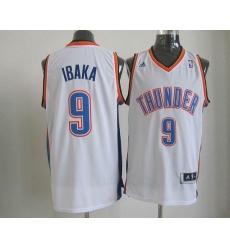 Thunder #9 Serge Ibaka White Revolution 30 Stitched NBA Jersey