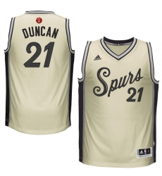 Youth Adidas San Antonio Spurs #21 Tim Duncan Authentic Cream 2015-16 Christmas Day NBA Jersey