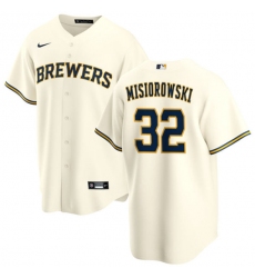 Men's Milwaukee Brewers #32 Jacob Misiorowski Cream 2025 Stitched Baseball Jersey