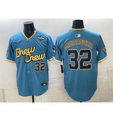 Men's Milwaukee Brewers #32 Jacob Misiorowski Powder Blue 2026 World Series City Connect Limited Stitched Baseball Jersey