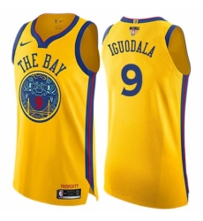Women's Nike Golden State Warriors #9 Andre Iguodala Swingman Gold 2018 NBA Finals Bound NBA Jersey - City Edition