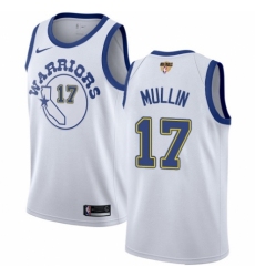 Men's Nike Golden State Warriors #17 Chris Mullin Authentic White Hardwood Classics 2018 NBA Finals Bound NBA Jersey