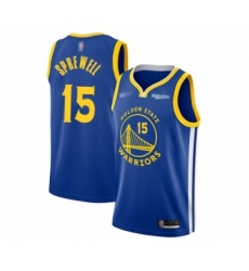 Men's Golden State Warriors #15 Latrell Sprewell Authentic Royal Finished Basketball Jersey - Icon Edition