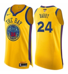 Youth Nike Golden State Warriors #24 Rick Barry Swingman Gold 2018 NBA Finals Bound NBA Jersey - City Edition