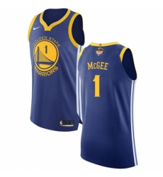 Youth Nike Golden State Warriors #1 JaVale McGee Authentic Royal Blue Road 2018 NBA Finals Bound NBA Jersey - Icon Edition