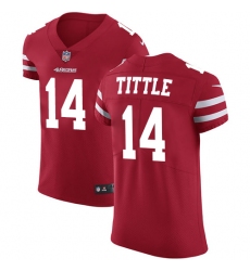 Men's Nike San Francisco 49ers #14 Y.A. Tittle Red Team Color Vapor Untouchable Elite Player NFL Jersey