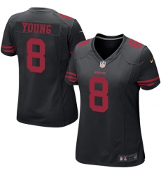Women's Nike San Francisco 49ers #8 Steve Young Game Black NFL Jersey