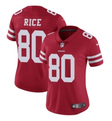 Women's Nike San Francisco 49ers #80 Jerry Rice Red Team Color Vapor Untouchable Limited Player NFL Jersey
